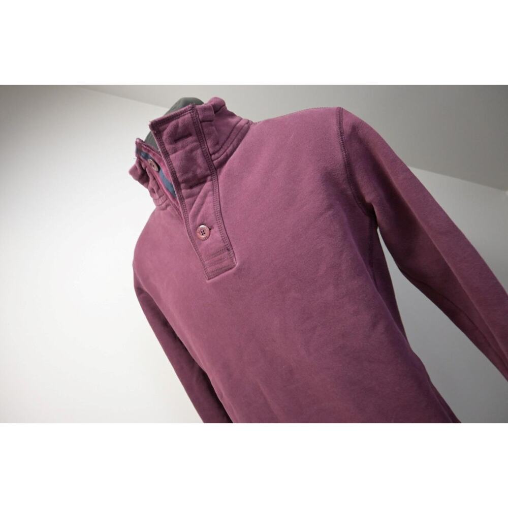Superdry Fleece Sweater Cotton Burgundy Pullover‎ Mens Size Medium